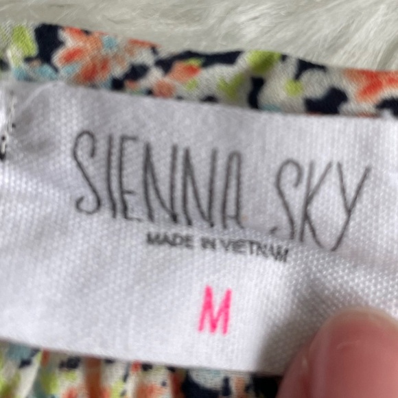 Sienna Sky | Women’s Medium Colorful Floral Tank with Tie and Decorative Buttons - Picture 10 of 12